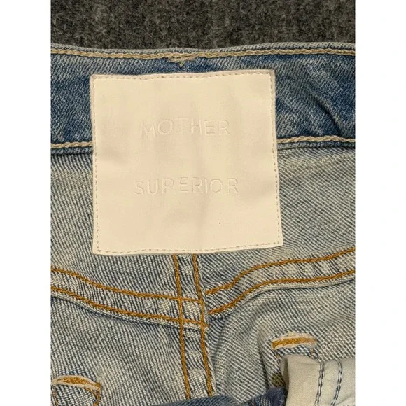 Mother Superior The Tomcat The Confession Distressed Straight Leg Jeans 27 - Picture 3 of 8